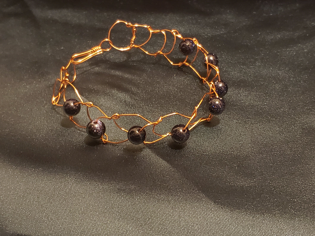 Blue Goldstone Beaded bracelet