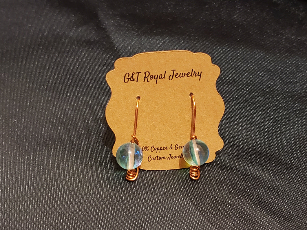 Aqua aura quartz gemdrop earrings